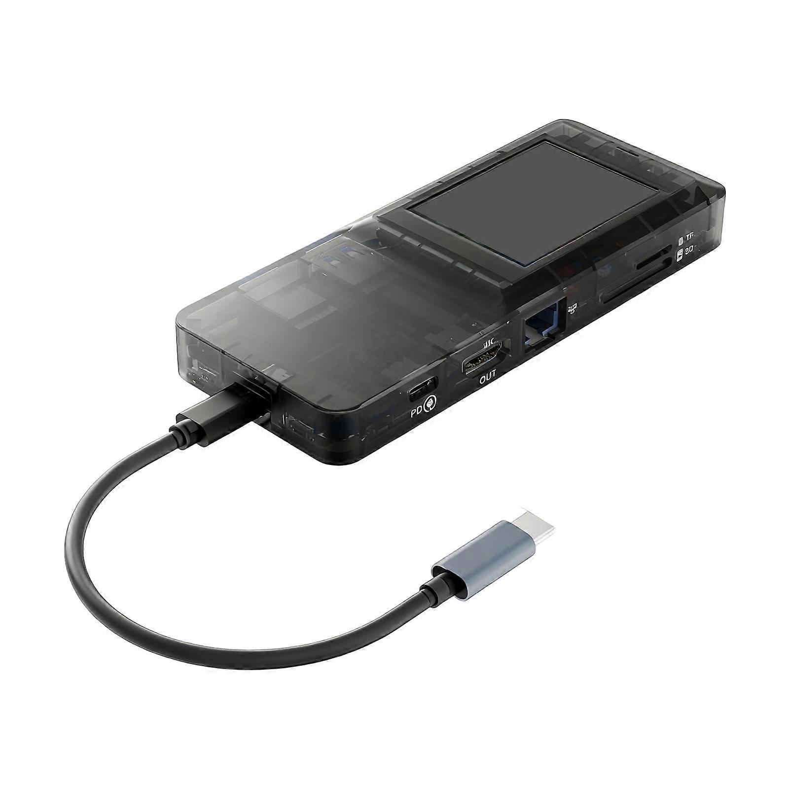 Transportable Laptop Port Highlighting Touch Control Panel Three USB Interfaces STANDARD TF Openings and 4K Output Multicolor