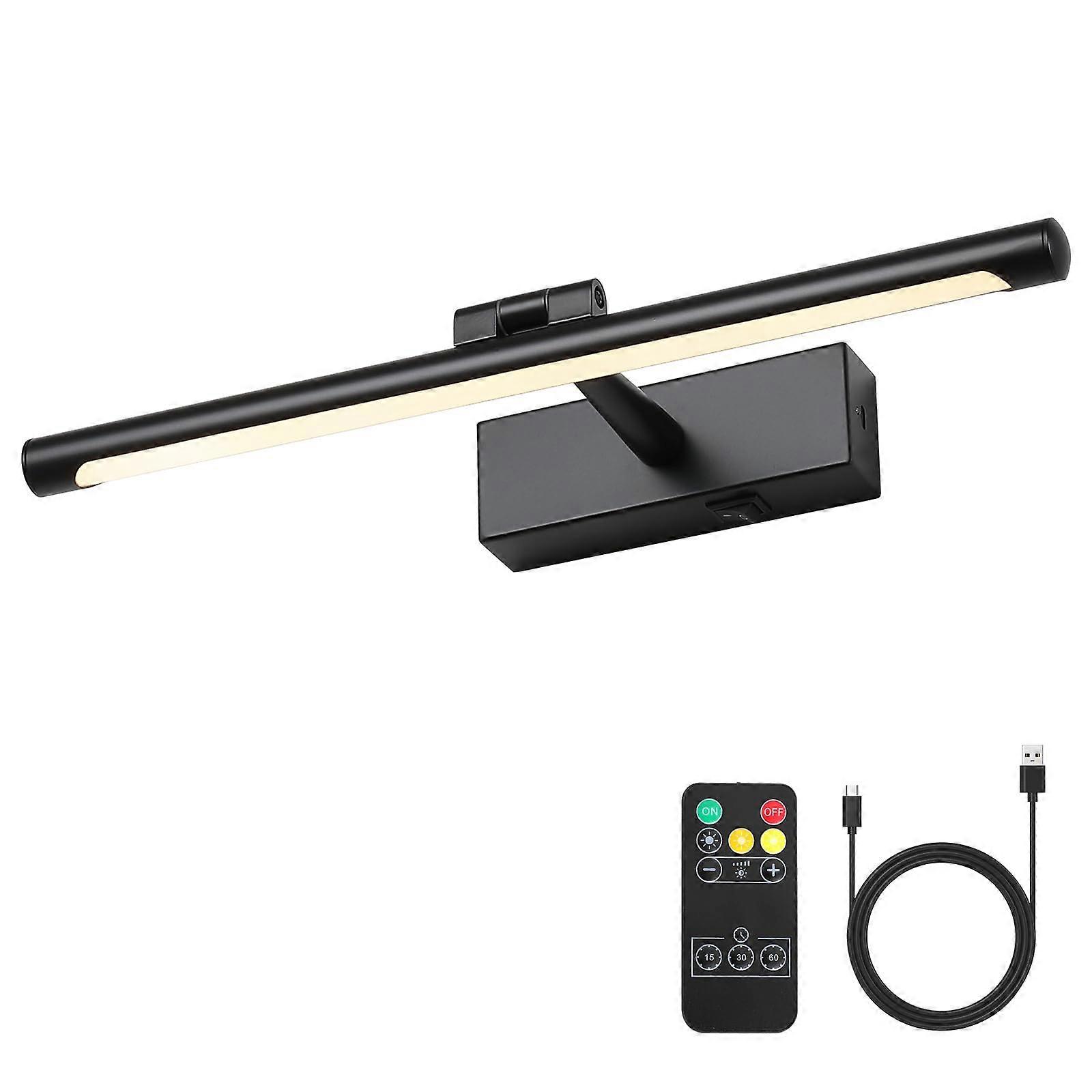 Battery Operated Picture Light with Remote, Rechargeable Wireless Art Wall Sconce, 15.75' Black