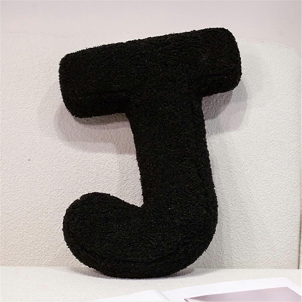 Letter Pillow J Soft Plush Alphabet Cushion for Sofa Bed Decorative Initial Throw Pillow
