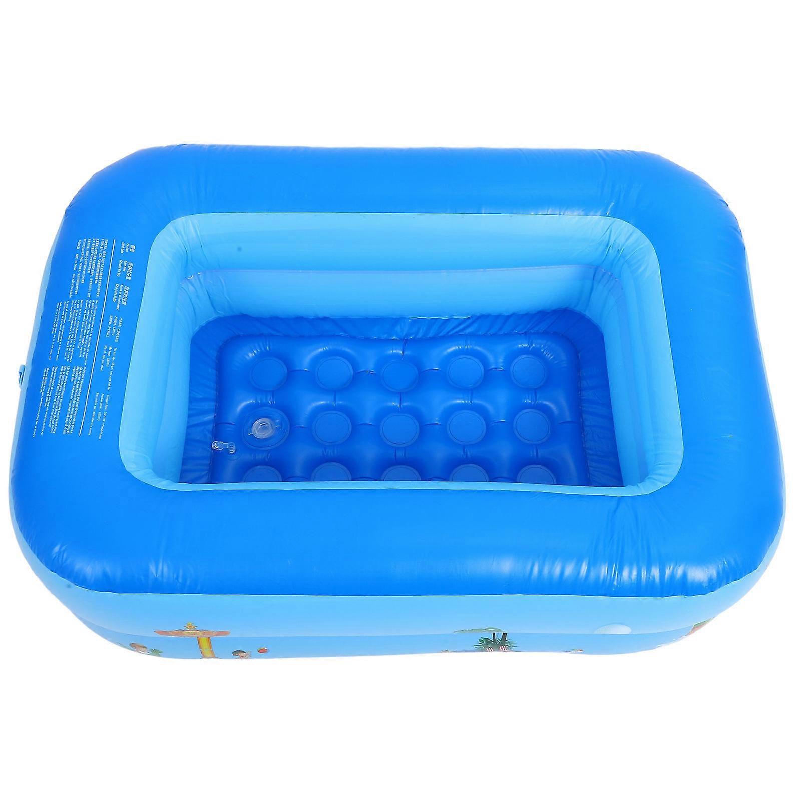 Kid Swimming Pool Inflatable Pool for Kids Playing with 2Pcs Blue Double Layer