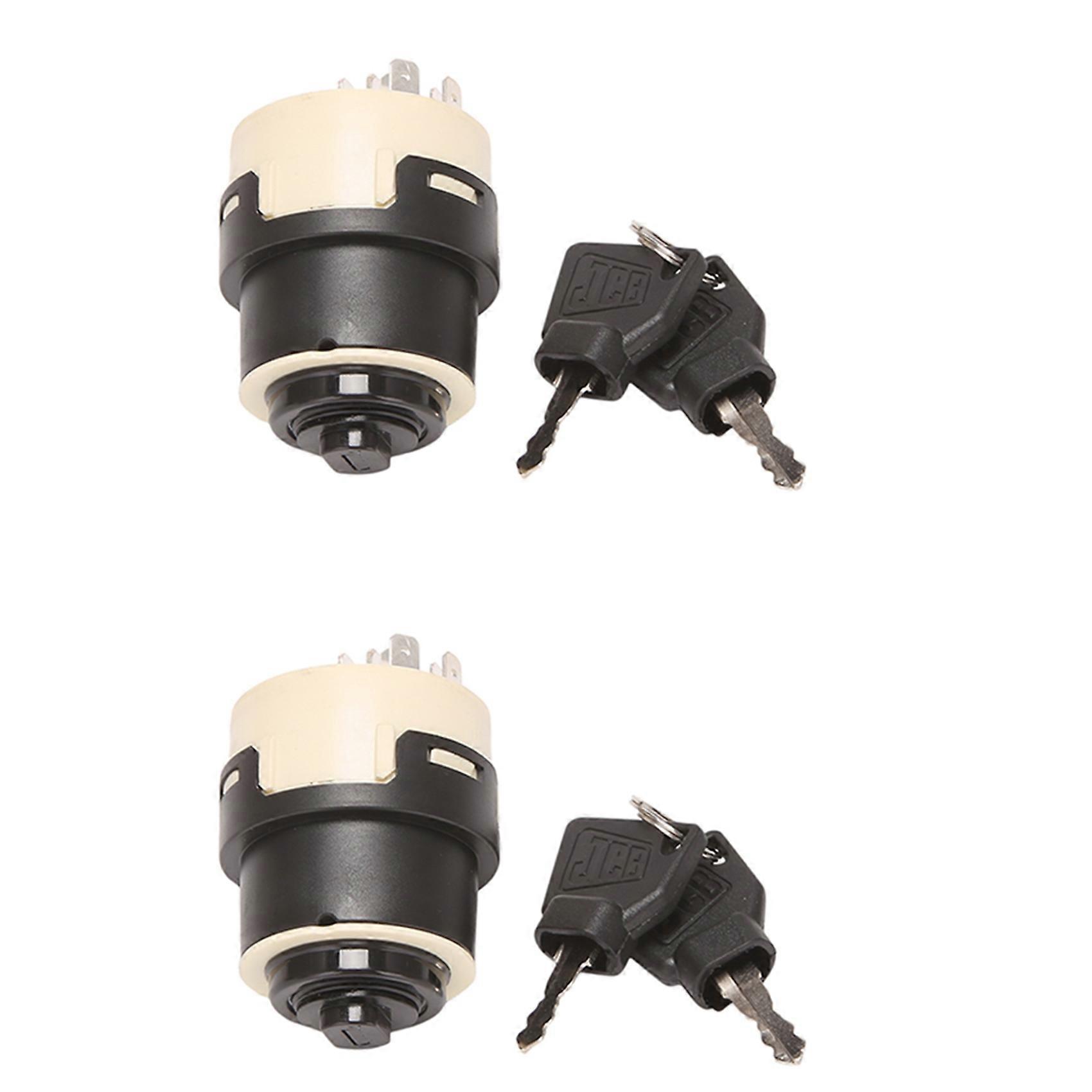 2X Ignition Switch with 4 Keys for JCB 3CX 4CX 85804674 701/80184 50988