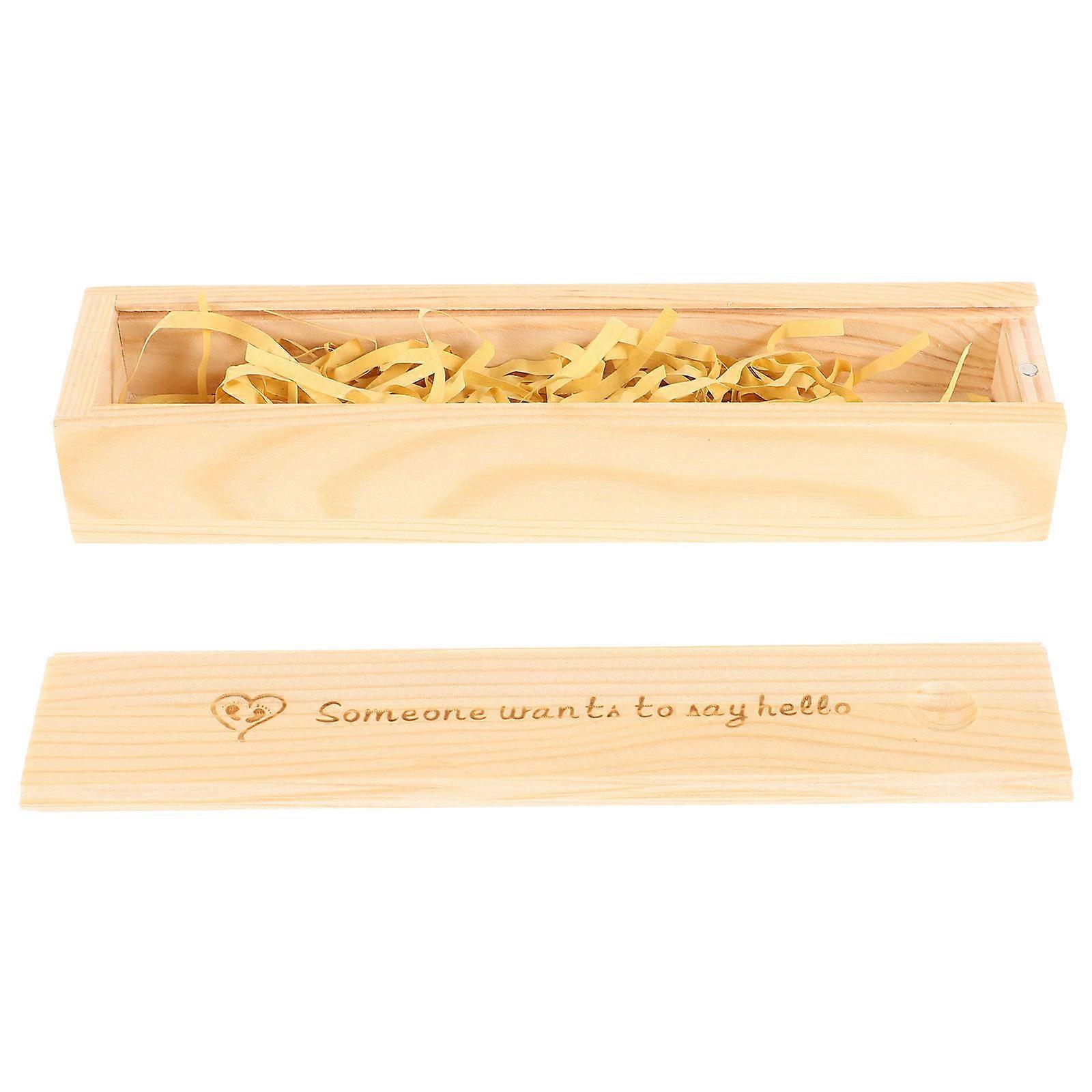 Pregnancy Test Keepsake Box with Lid for Storage Wooden Beige Keepsake Box