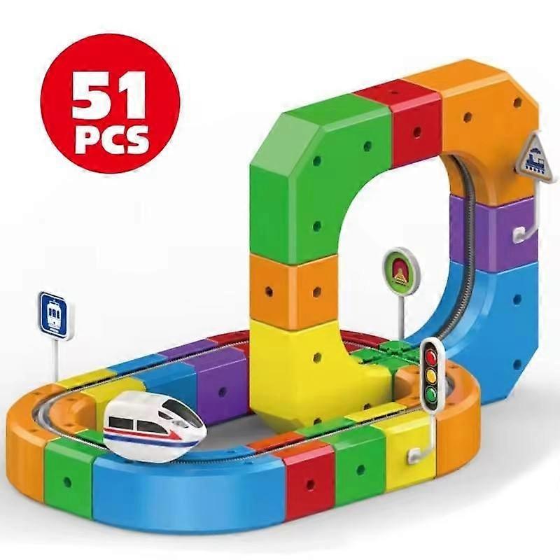 Magic Track Cube & New Klick Rail Electric Train Set Flexible Race Track, Gravity-Defying 3D STEM Learning Toy for Kids