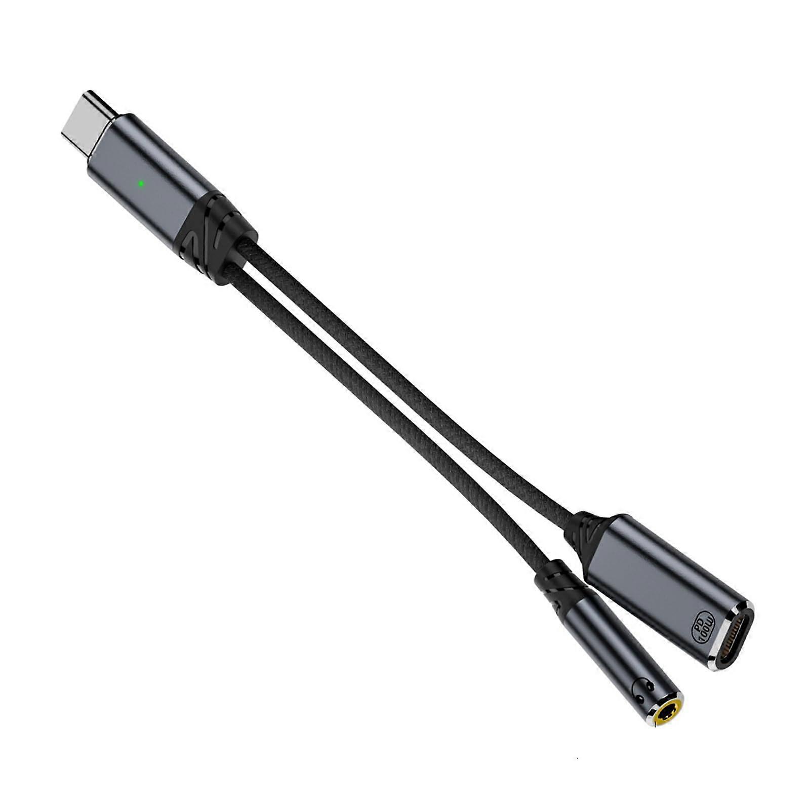 Type C to 3.5mm Headphone Adapter PD100W Charging Cable for Smartphones and Tablets with Hifi Auditory Cord