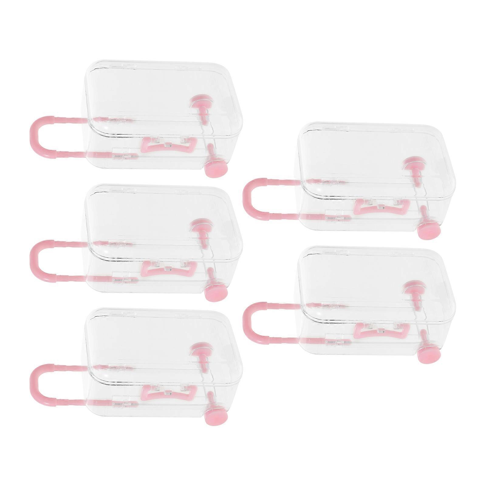 5pcs Mini Suitcase Candy Boxes Clear Wedding Party Favor Gift Boxes