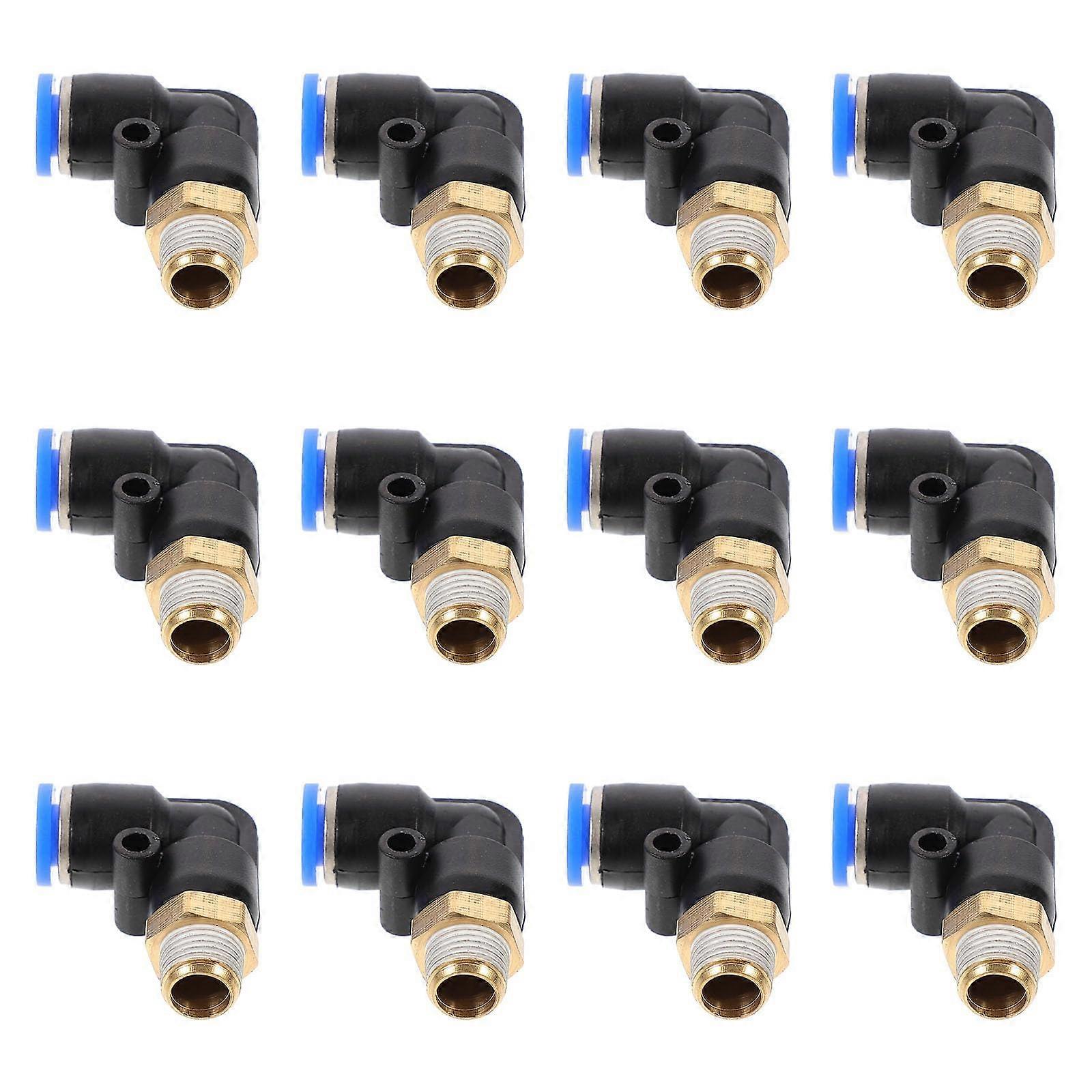 12pcs Pneumatic Quick Connector 90° Air Hose Elbow Fitting SpaceSaving Right Angle  Pressure