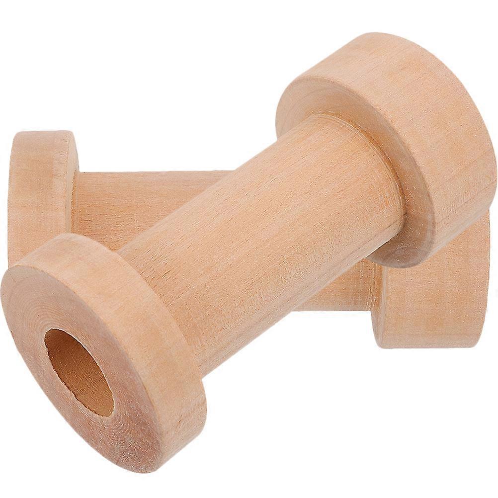 Sewing Thread Spool Organizer Wooden Spools Prevent Thread Entanglement Cylinder Shape 2Pcs