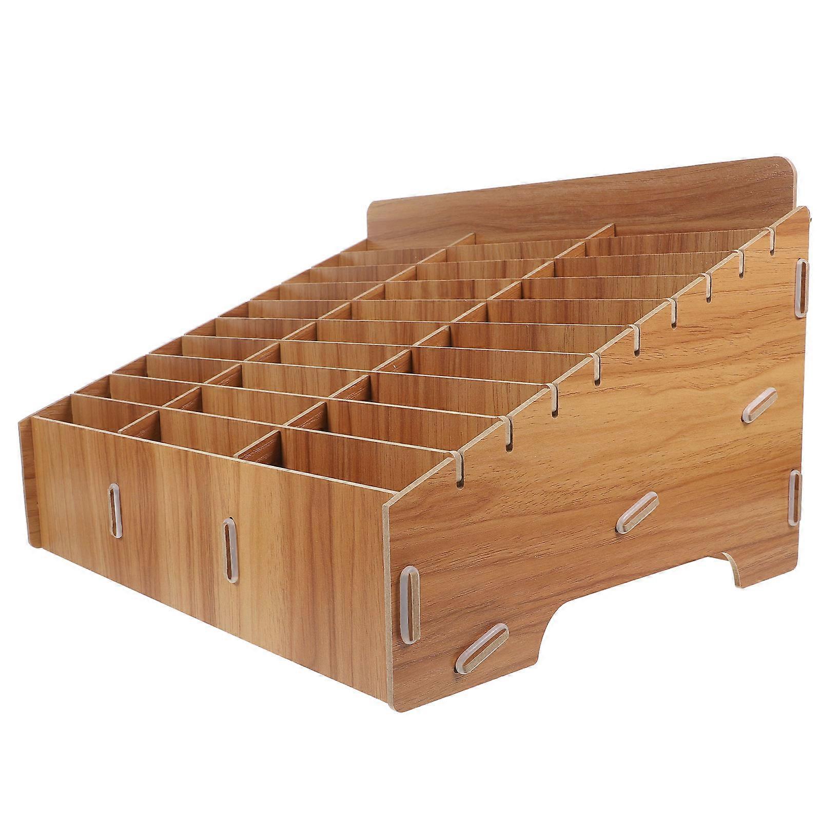 Phone Storage Box for Temporary Use Wooden Multi-Grid 10Pcs Organizer