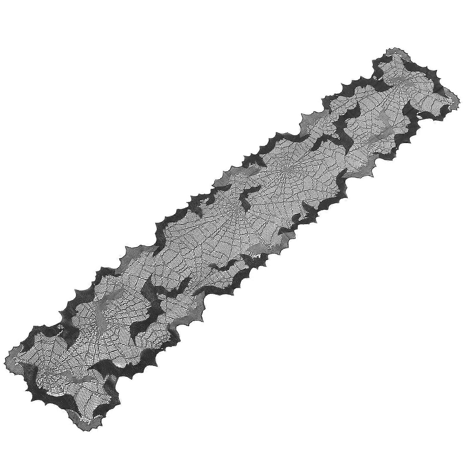 Spooky Tablecloth Halloween Themed Bat Web Patterns For Table Decoration In Black Color 1Set