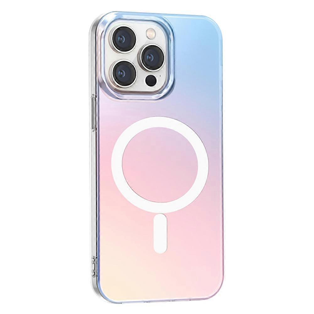 For iPhone 16 Pro Case Compatible with MagSafe Laser Gradient Effect TPU+PC Phone Cover