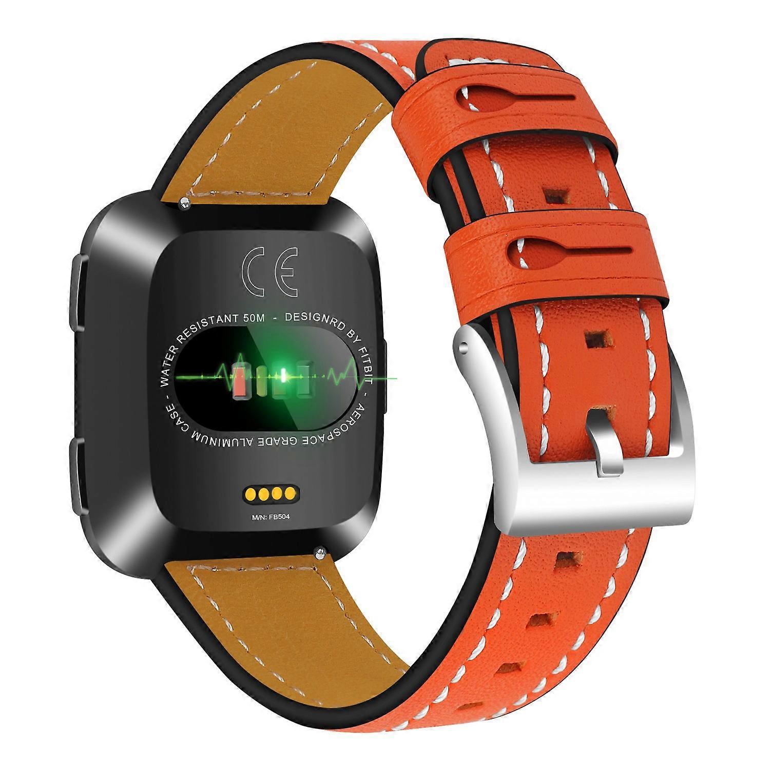 Genuine Leather Wristwatch Replacement Strap for Fitbit Versa