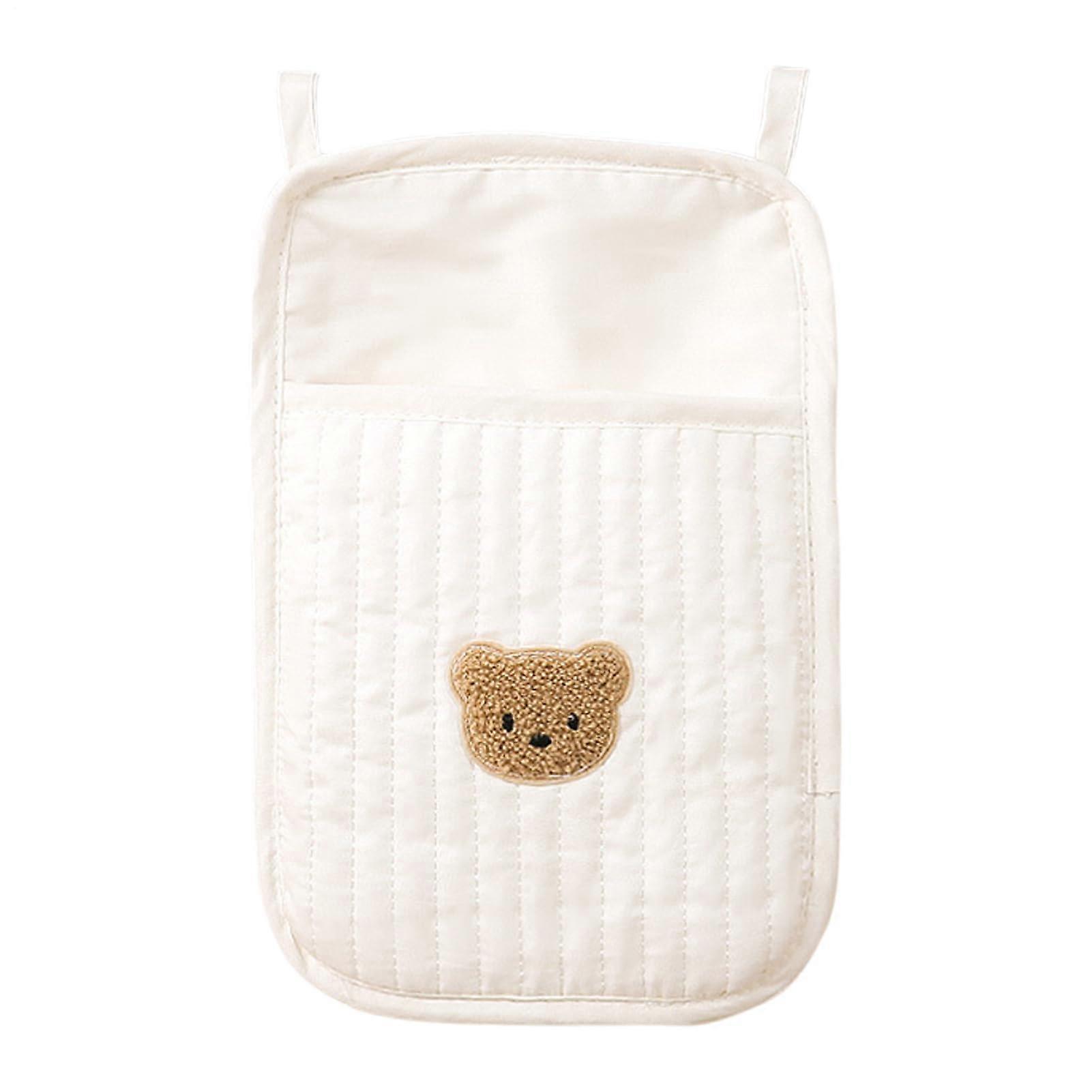 Baby Crib Organizer with Double Pocket Storage and Secure Strap Attachment for Nursery