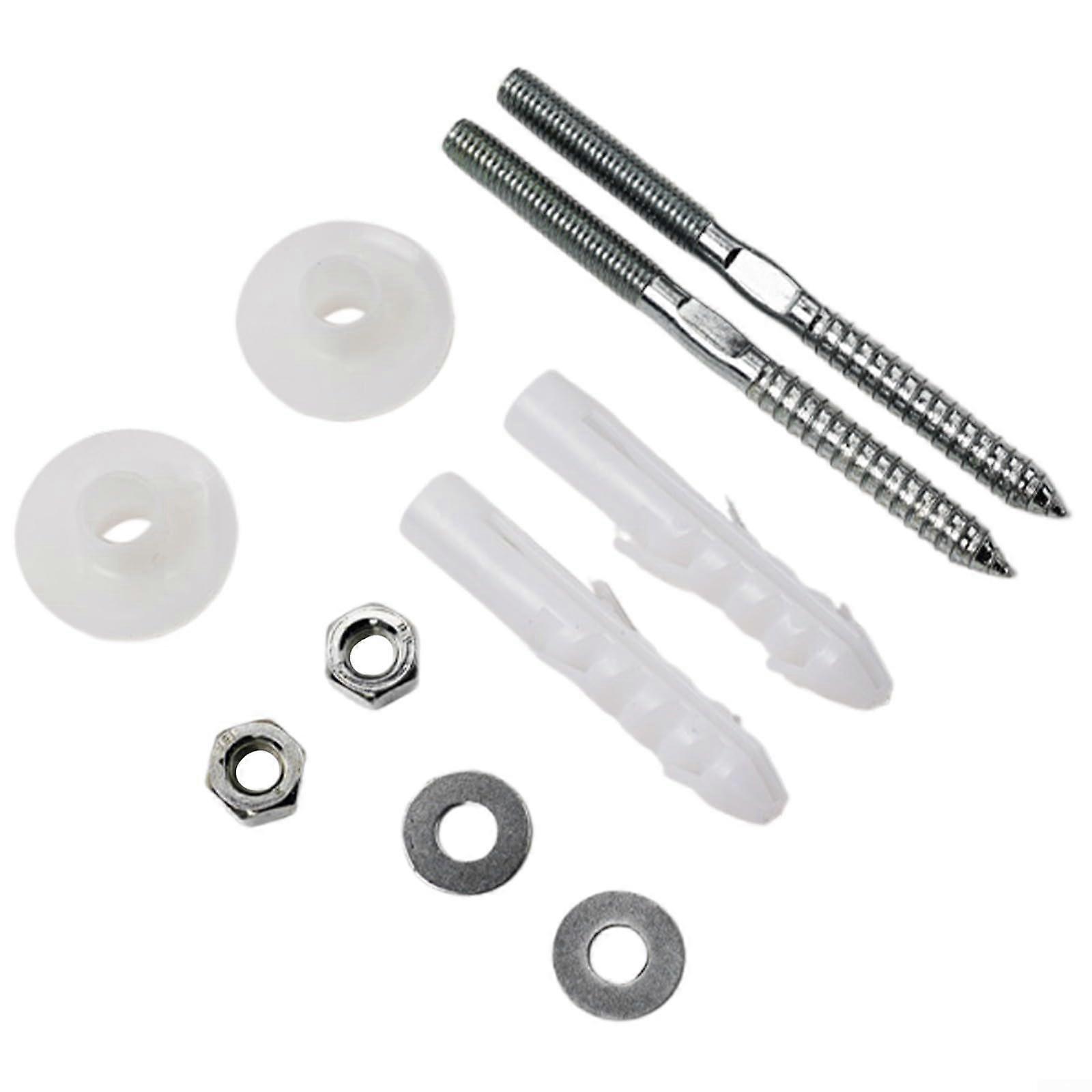 Wall Mounted Washbasin Fixing Screws Set for Secure Basin Installation in Elegant Silver White