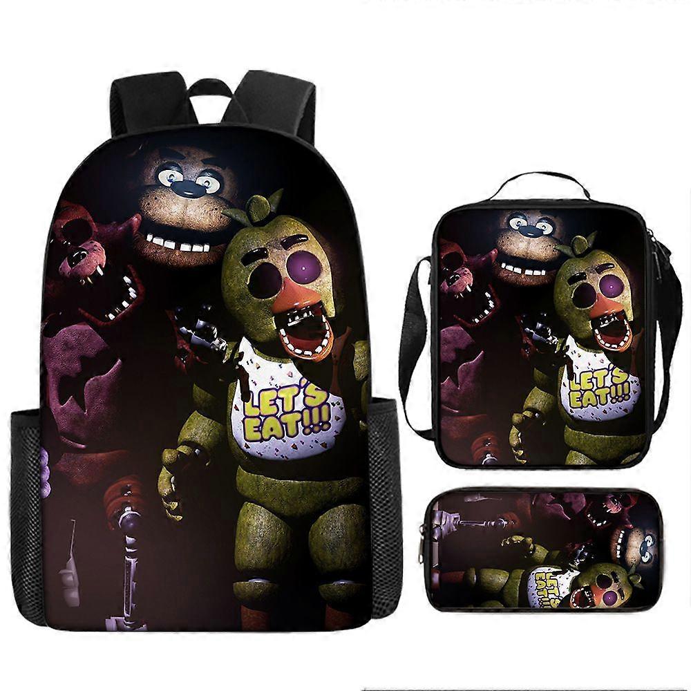 Five Nights Backpack, School Bag, Children's School Bag, Backpack, Men's Backpack, Laptop Backpack, Three-piece Backpack