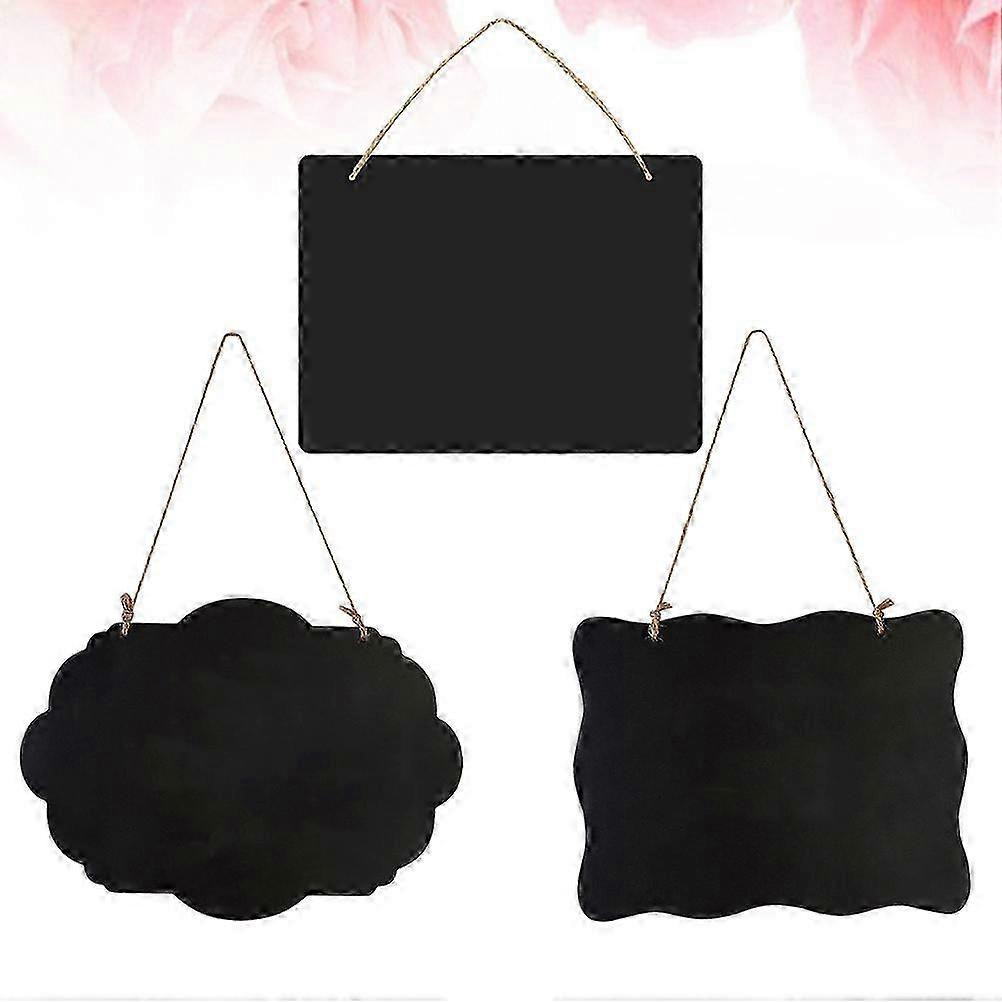 Creative Mini Wooden Message Board Black Double-Sided Blackboard 3Pcs