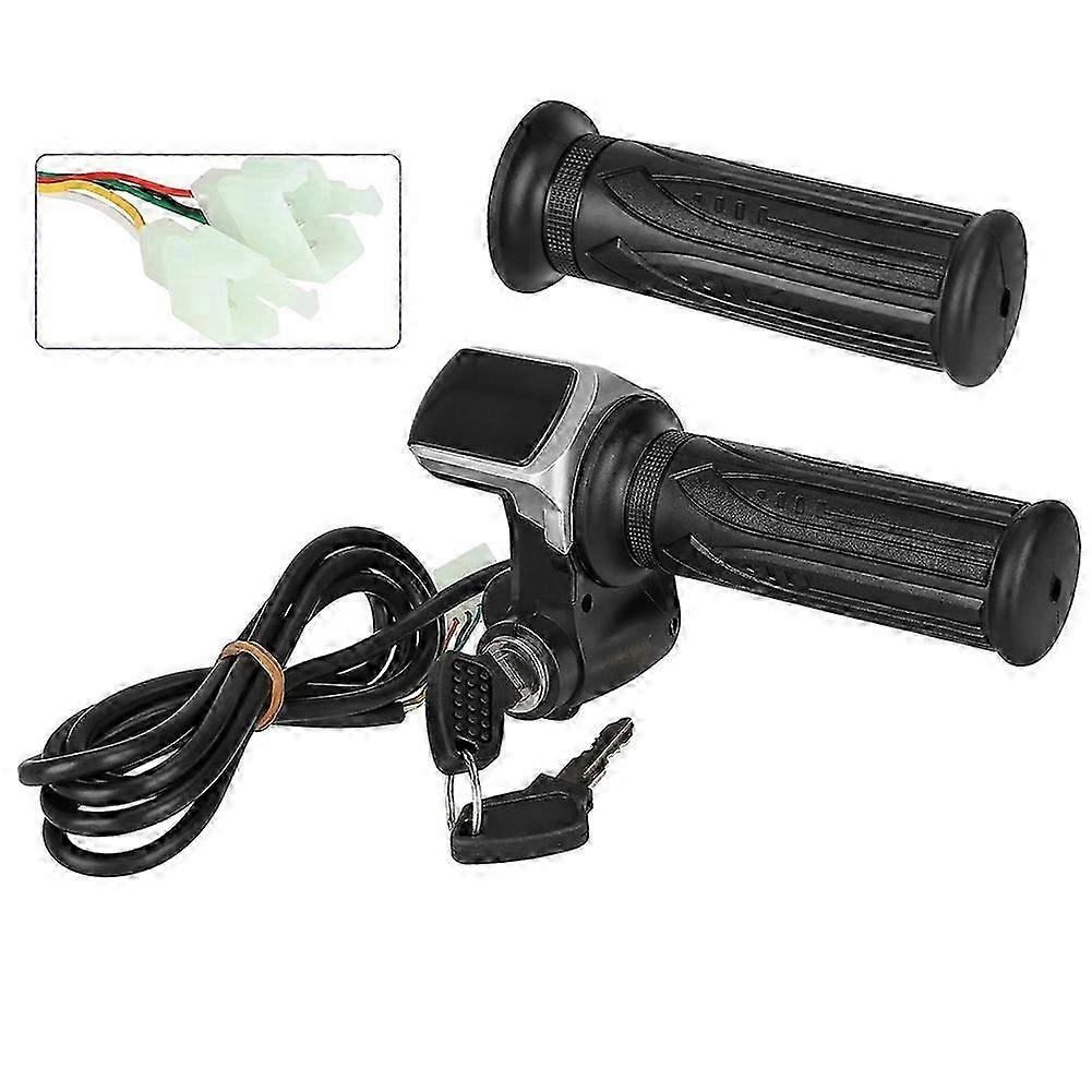 36V Universal Electric Scooter Handle Electric Switch Lock Handle LCD Display Screen Brake Speed Control Handle