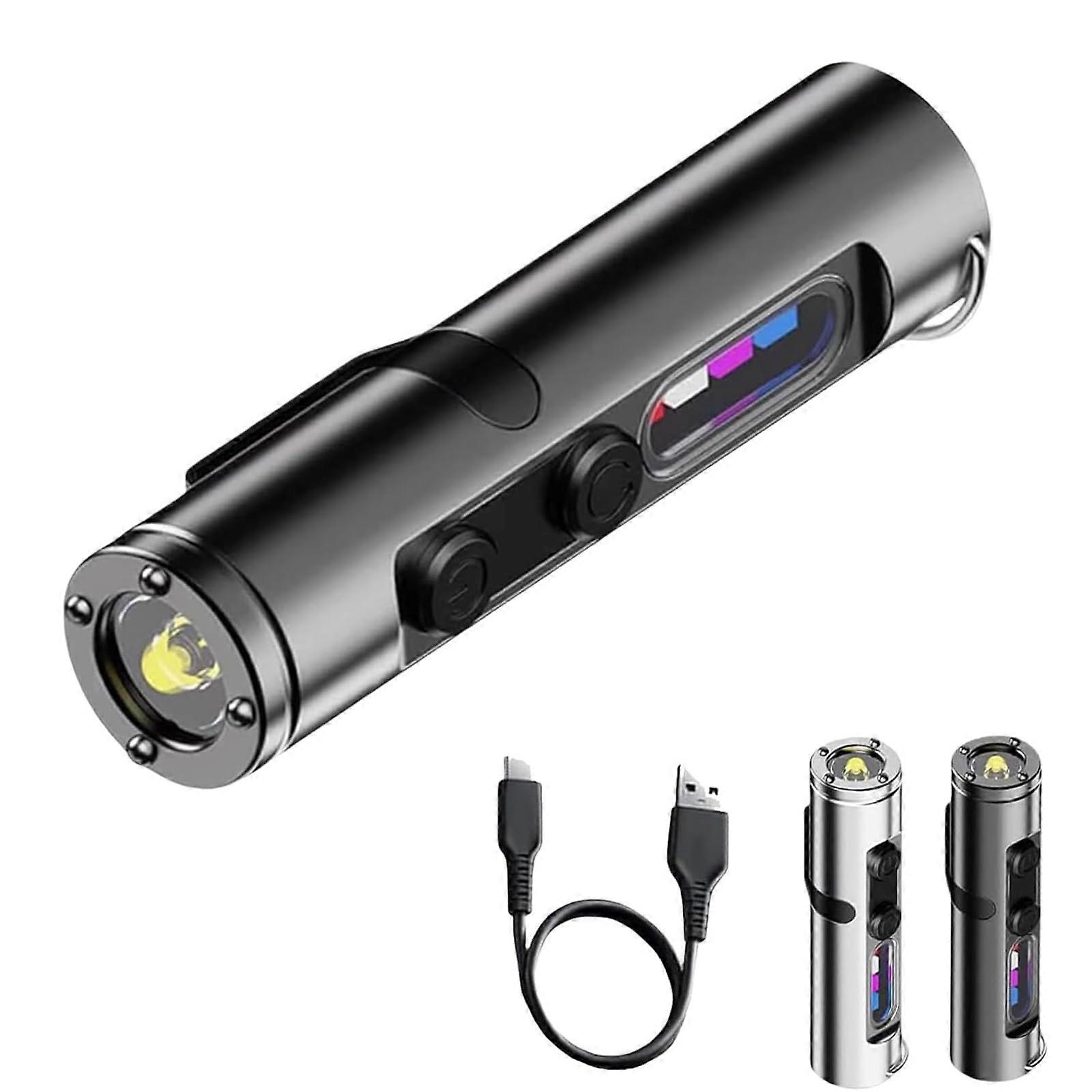 Rechargeable Waterproof LED Flashlight with Magnetic Base Hat Clip, 3 Modes for Camping Hiking