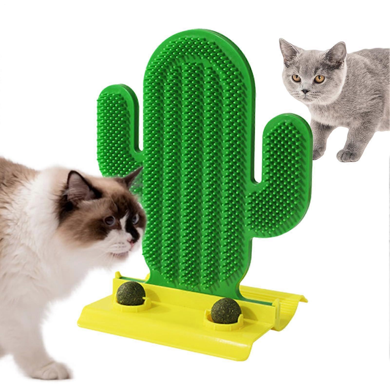 Cactus Cat Scratching Post with Catnip, SpaceSaving Corner Scratcher for Indoor Small Medium Cats