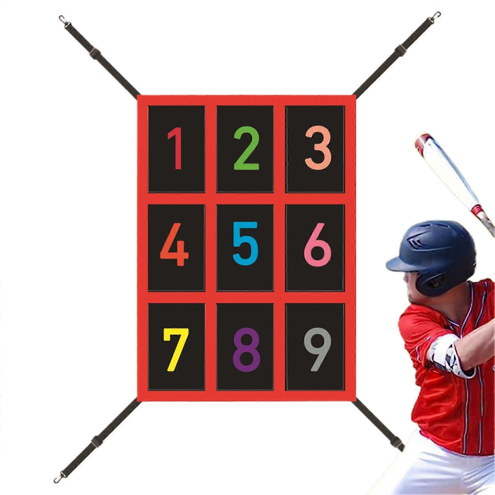 Adjustable Baseball Strike Zone Target for Net Practice, Numbered Pitching Training Aid for Accuracy