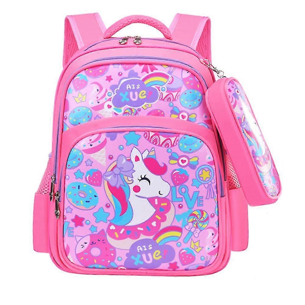 Frozen Unicorn Elsa Anna Kids Girls Backpack With Pencil Bag Cartoon School Bag