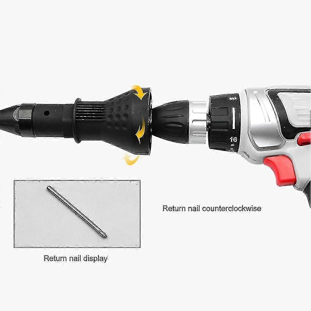 Electric Rivet Nut Gun Rivet Nut Tool Cordless Adapter Rivet Drill Bits Set Nut Gun Insert Threaded