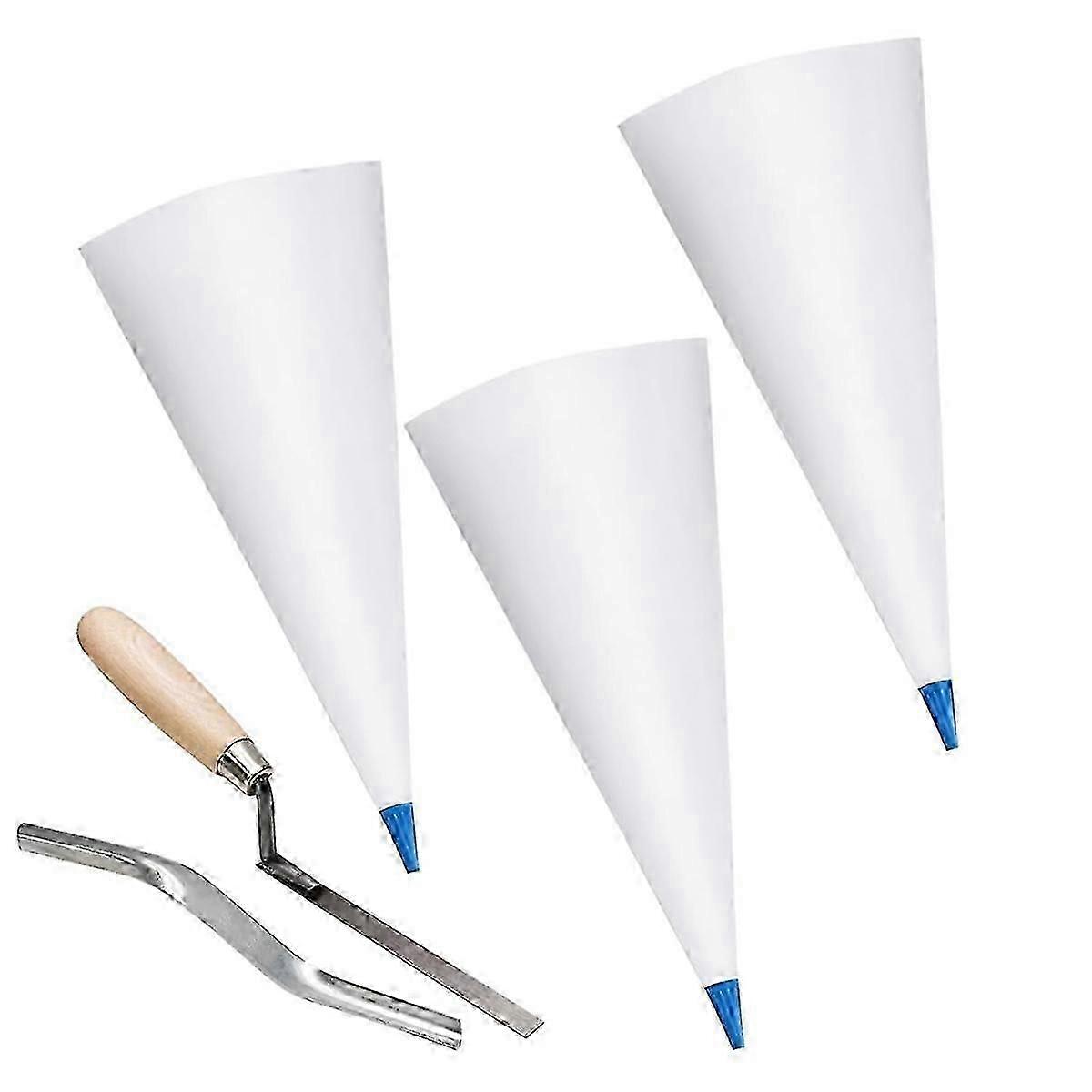 brick jointer and mortar bag for tile grout 3 pack