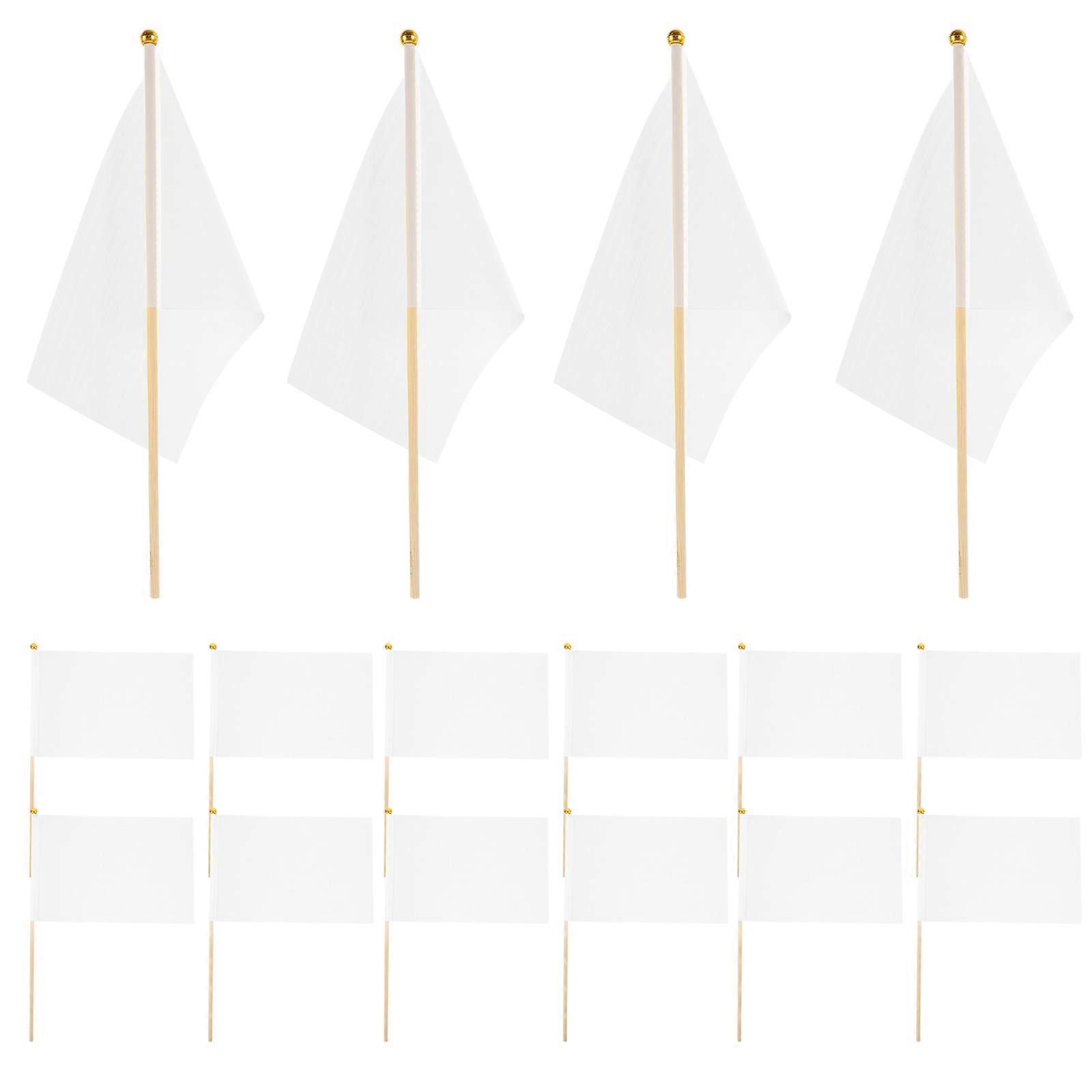 Polyester Referee Flag Small Handheld Flags for Party 50Pcs White Flags