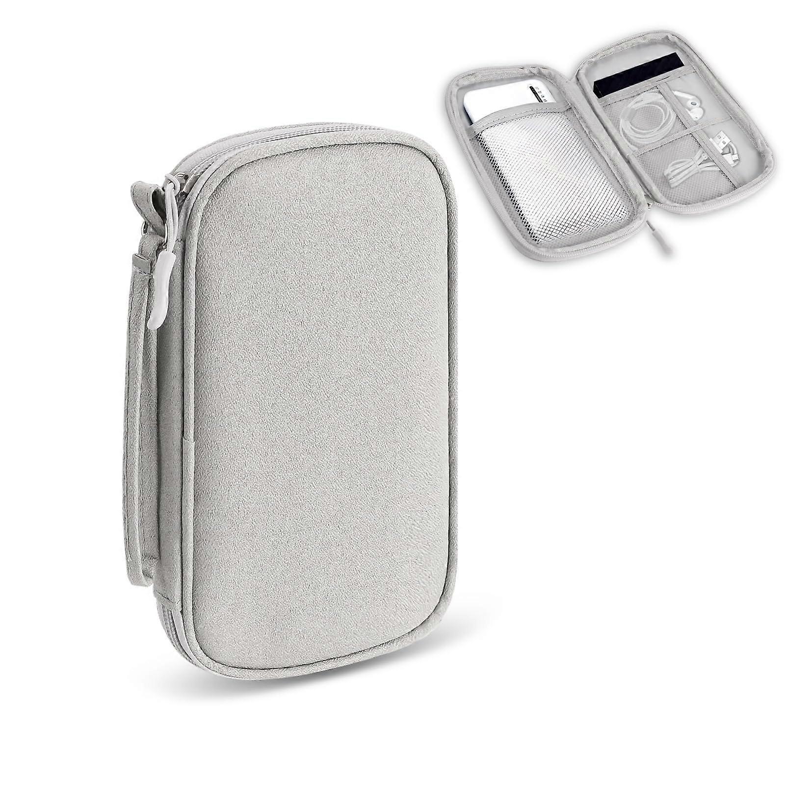 Electronics Organizer Case Waterproof Travel Cable Bag for Small Tech Accessories Storage Grey