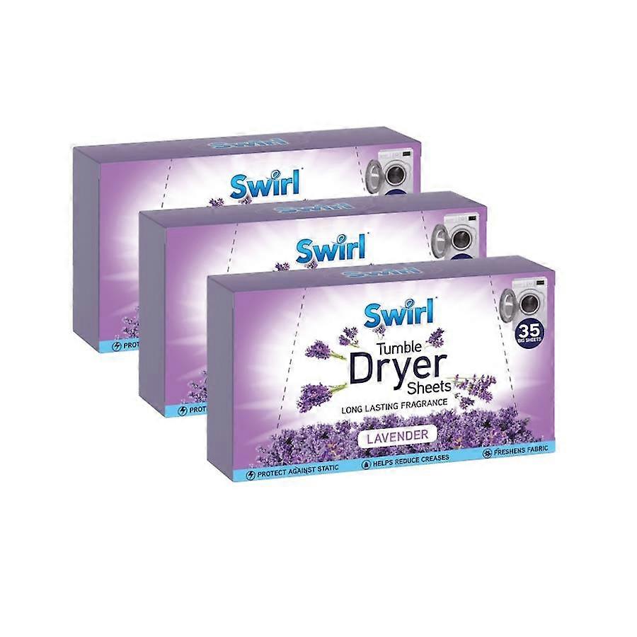 Swirl Tumble Dryer Sheets Lavender - 35 sheets (3 Pack)