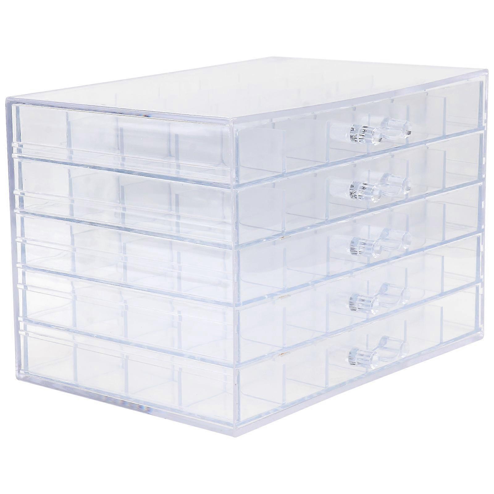 Nail Charm Box Storage Container for Organization 2Pcs Transparent ABS Material