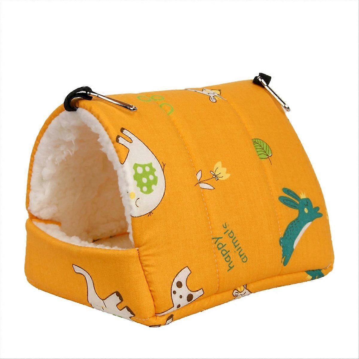Cute printed bird bed, mini cage squirrel mat, Yellow