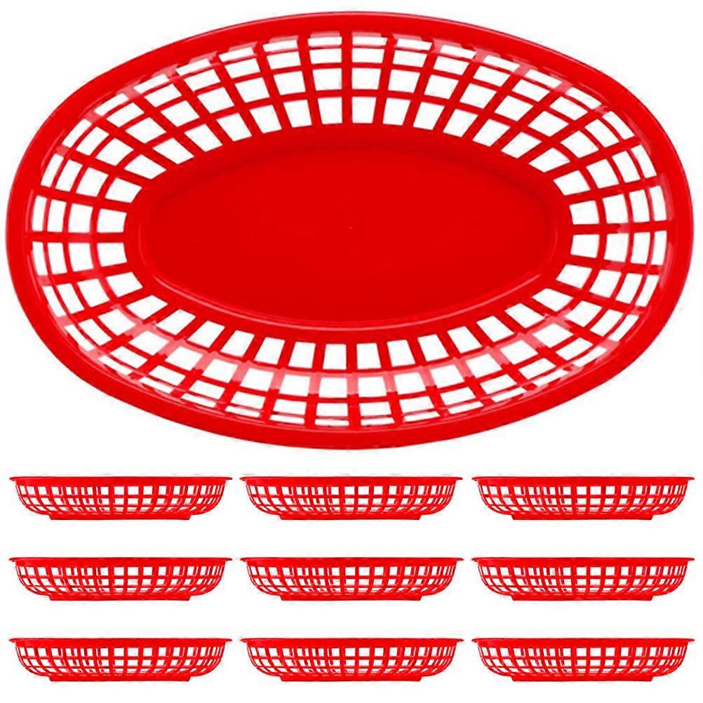 10Pcs Red Snack Basket for Storage Catering Tray Holder