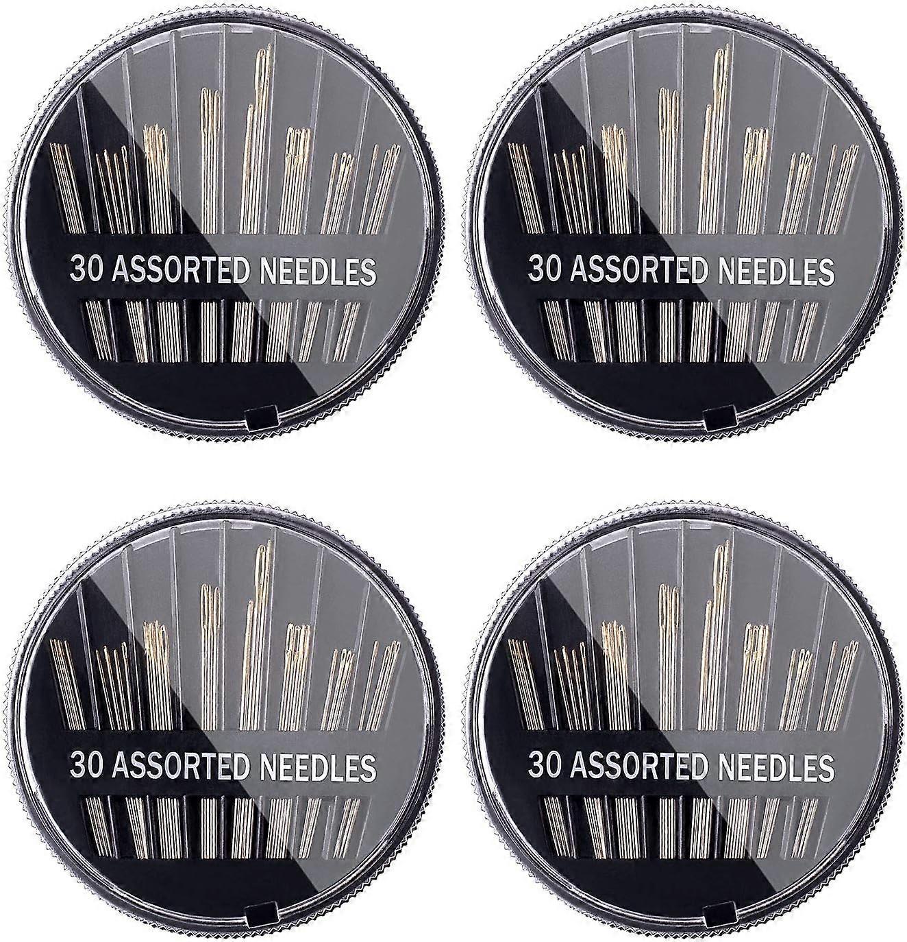 30 Count Assorted Hand Sewing Needles Per Pack, Total 4 Pack