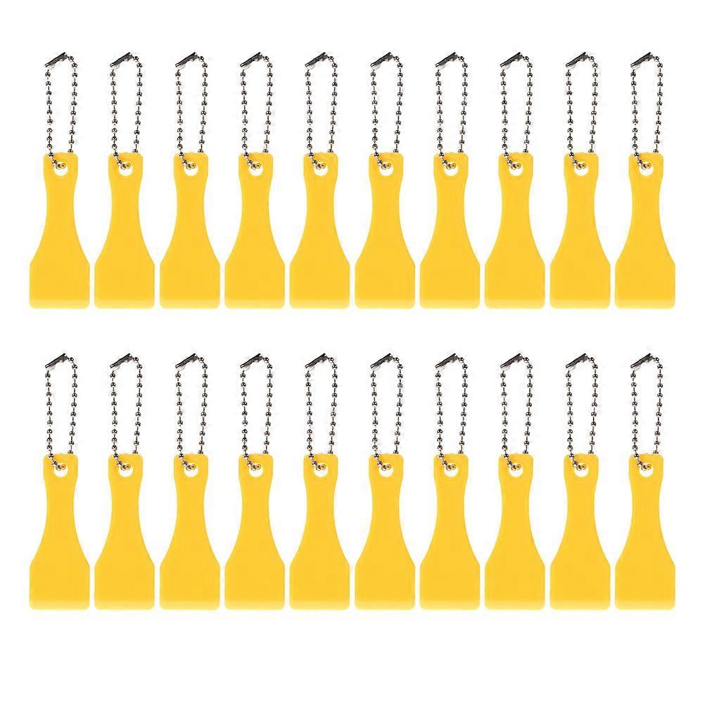 Multi-Purpose Ticket Scratcher Plastic Tool Yellow 20Pcs Pack