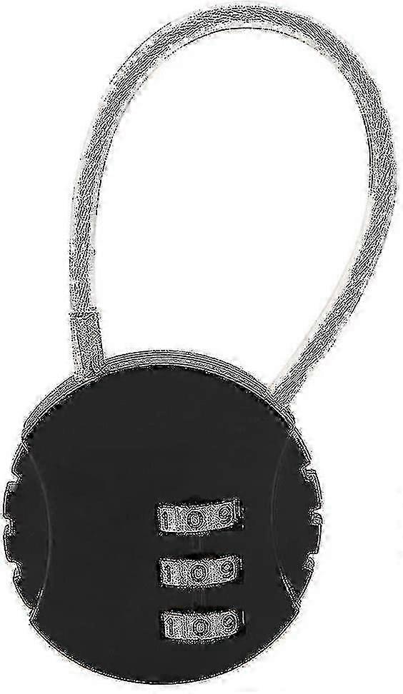 Security Padlock With Steel Cable 3 Digits Code For Suitcase Backpack 26s