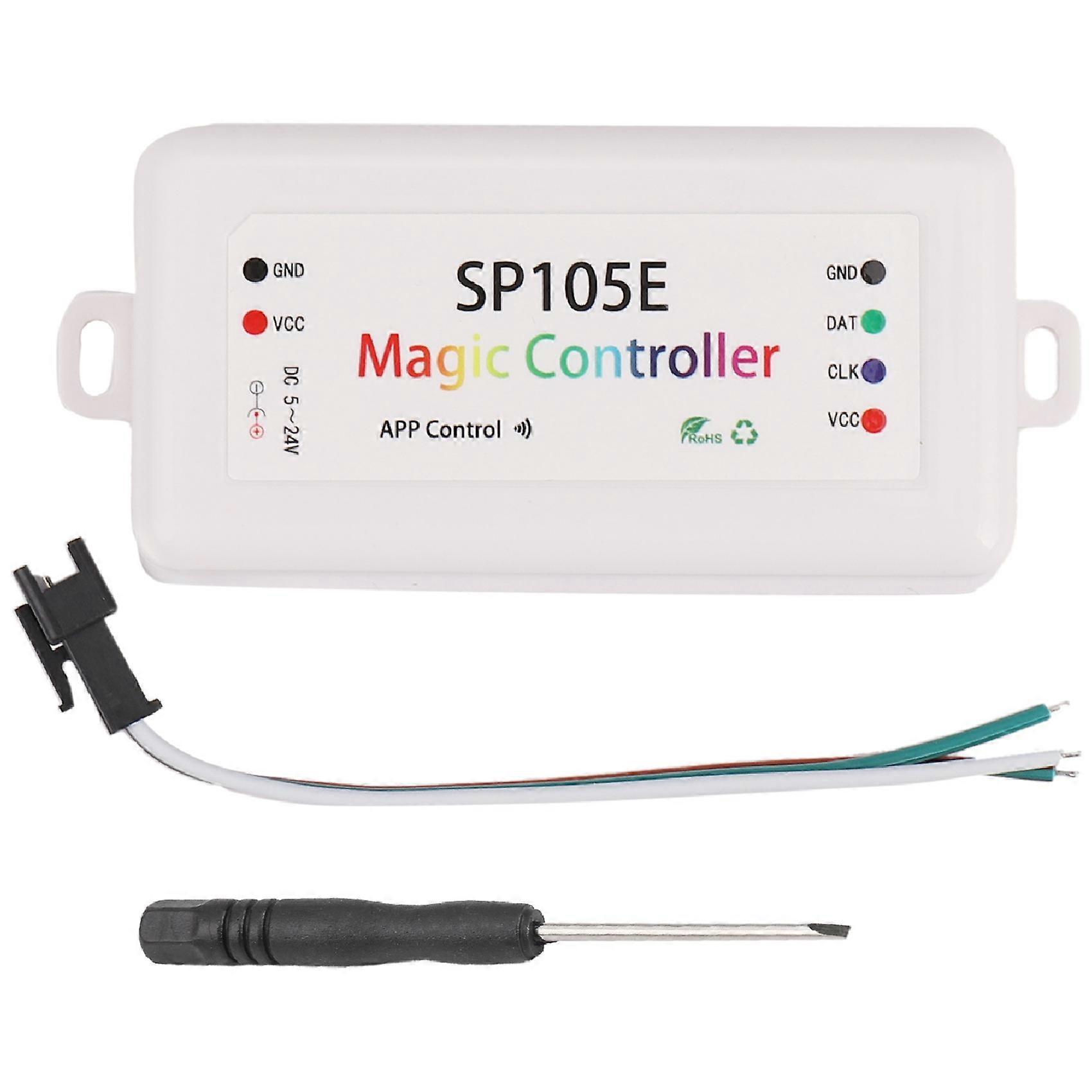 SP105E Wireless Bluetooth Controller APP WS2811 WS2812B WS2801 SK6812 APA102 Individually Addressable Programmable LED Strip Pixel Module Panel Light