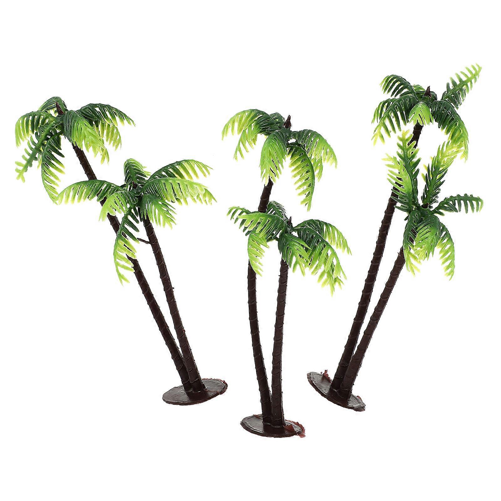 Plastic Mini Coconut Tree Artificial Bonsai Decor for DIY 12Pcs