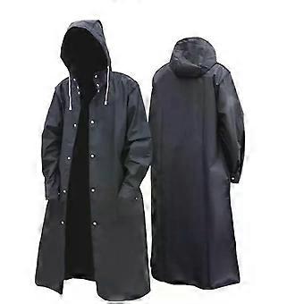 Imperméable coupe-vent noir pour adulte, bonnet coupe-vent, poncho en corde