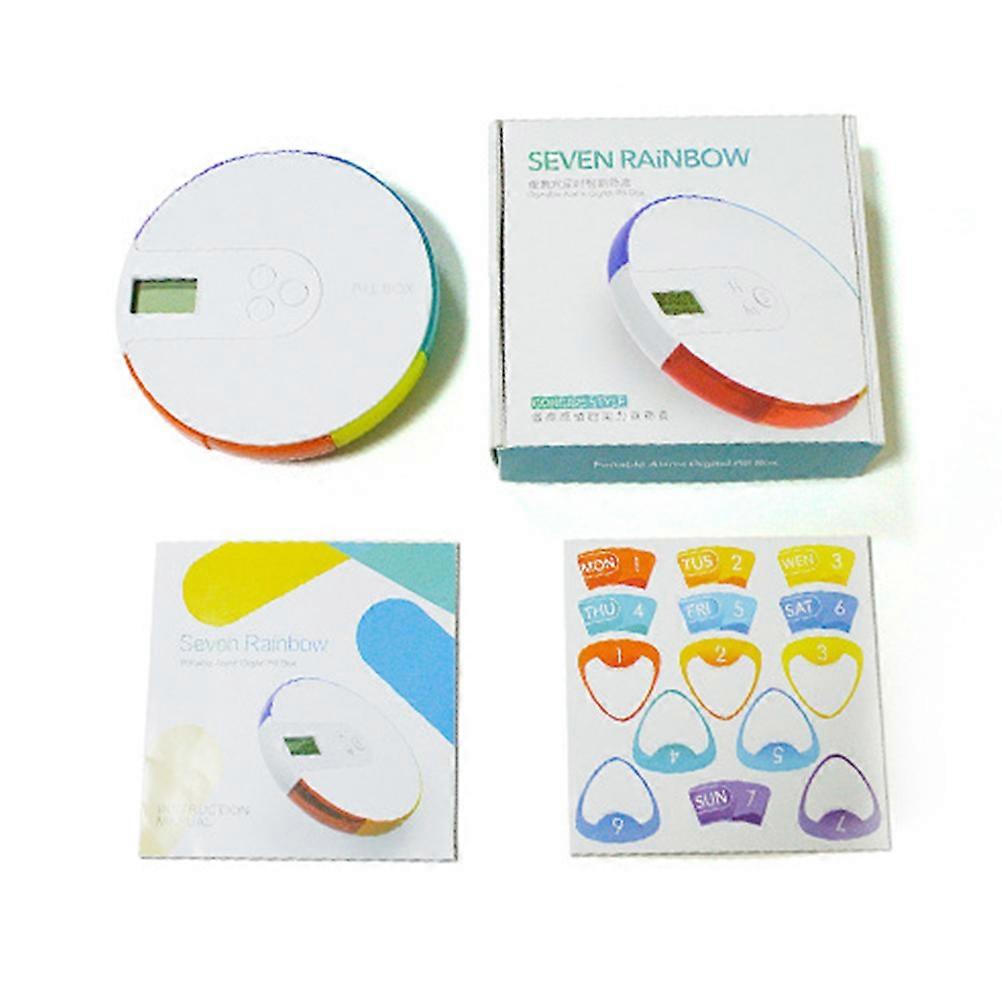 Intelligent Pill Reminder Timer Portable Electronic Case White