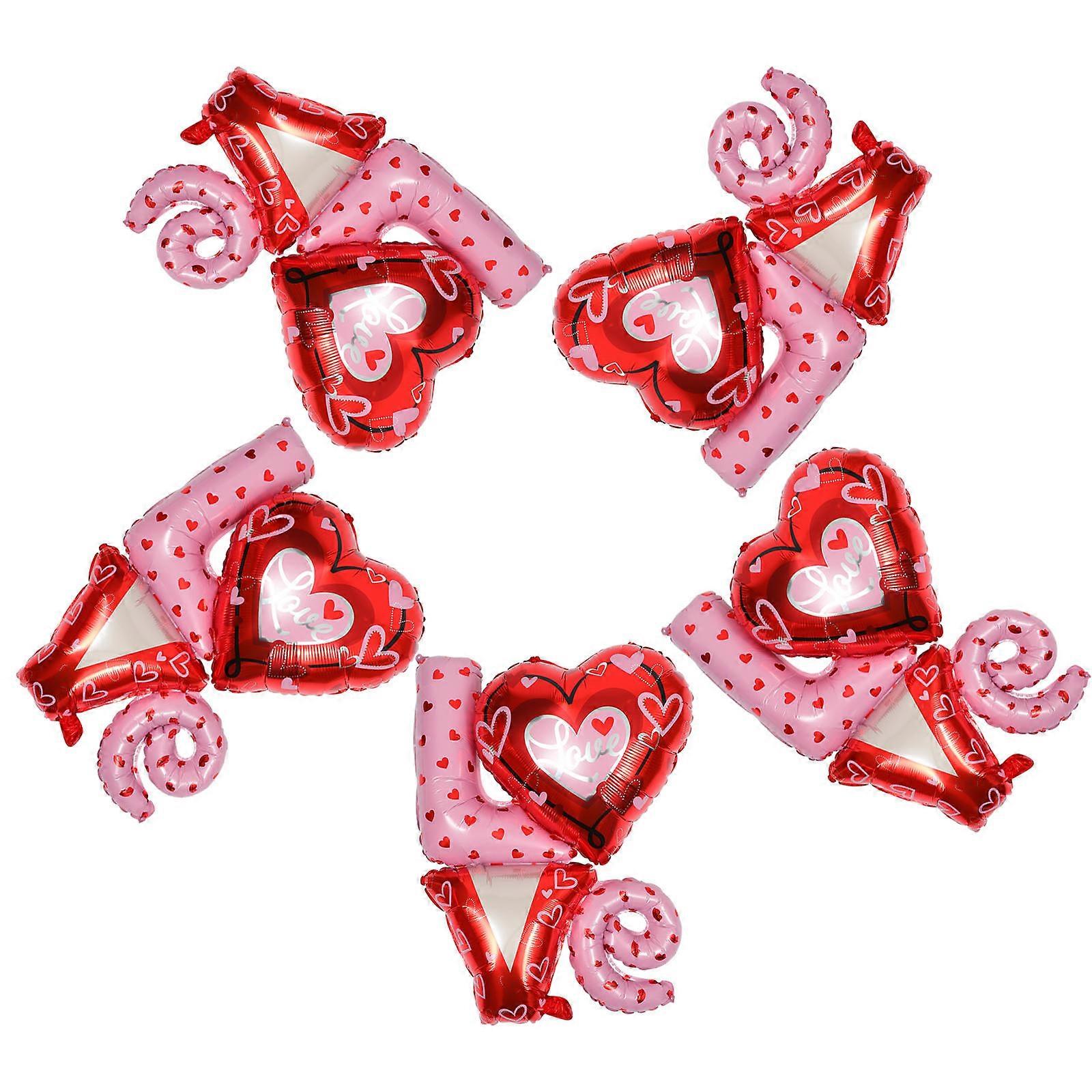 Confession Conjoined Balloons with Heart Pattern for Wedding 5Pcs