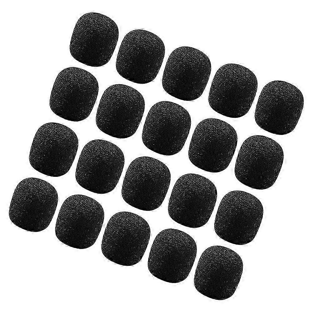 Microphone Windscreen Lapel Microphone Sponge Covers Black 20Pcs Pack