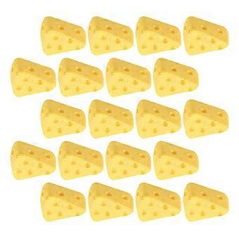 Simulation Cakes Artificial Cheese Cake Props for Decor 50Pcs Yellow
