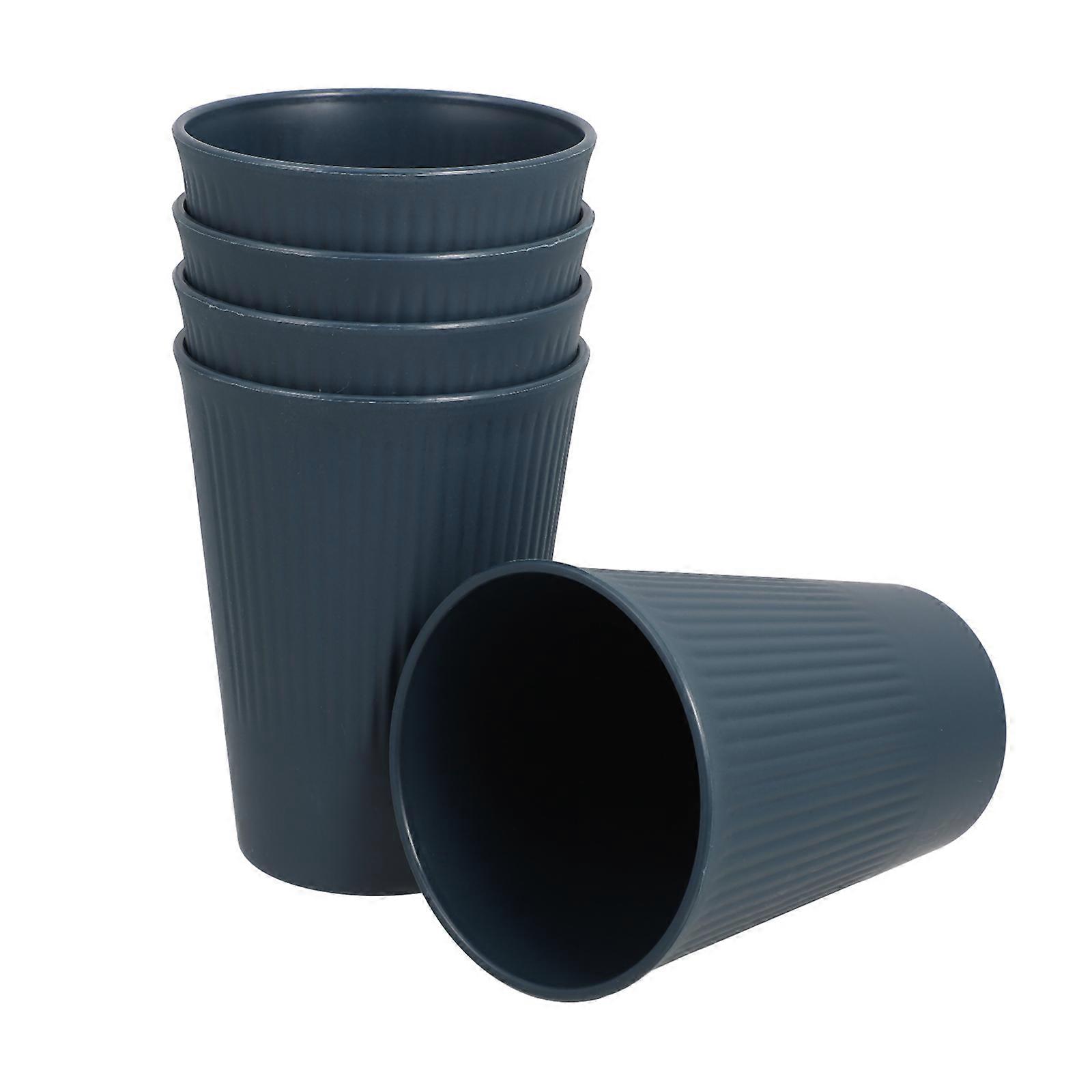 Plastic Drinking Cups for Storage Use Reusable Cups Dark Blue 5Pcs