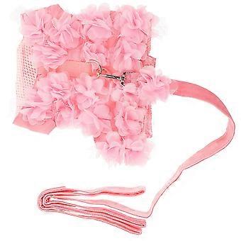 Dog Traction Rope Chest Strap for Spring Summer 1Pcs Pink