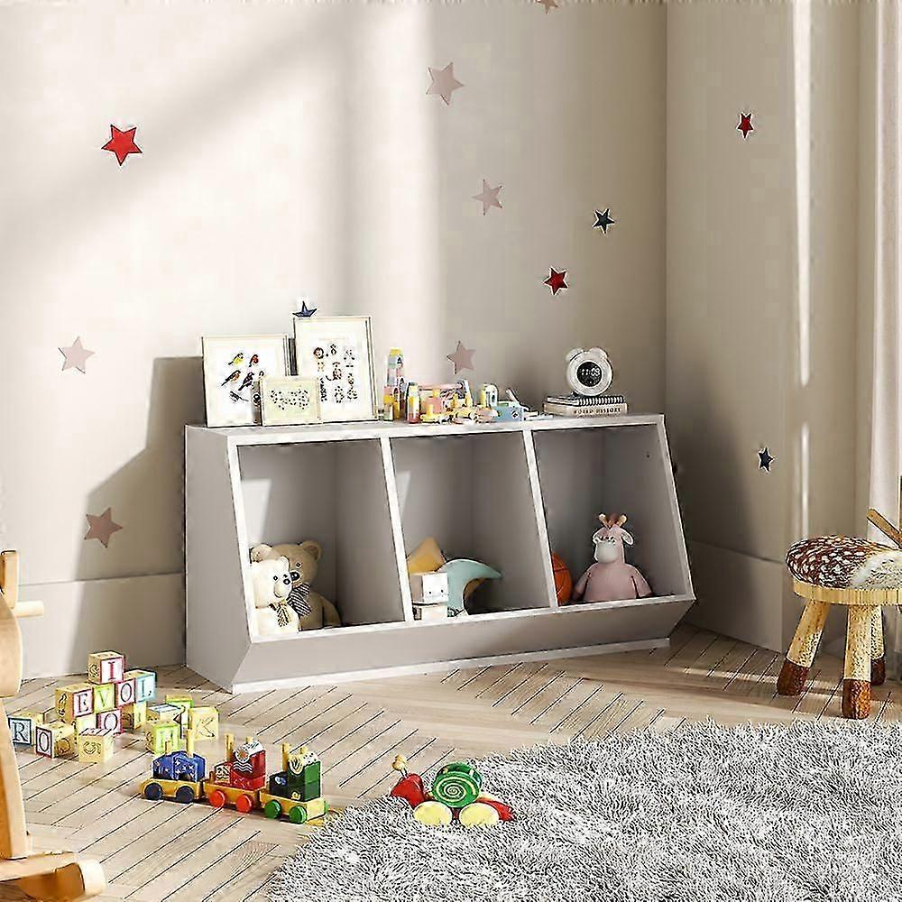 Stackable Open Style Toy Storage Organizer,White