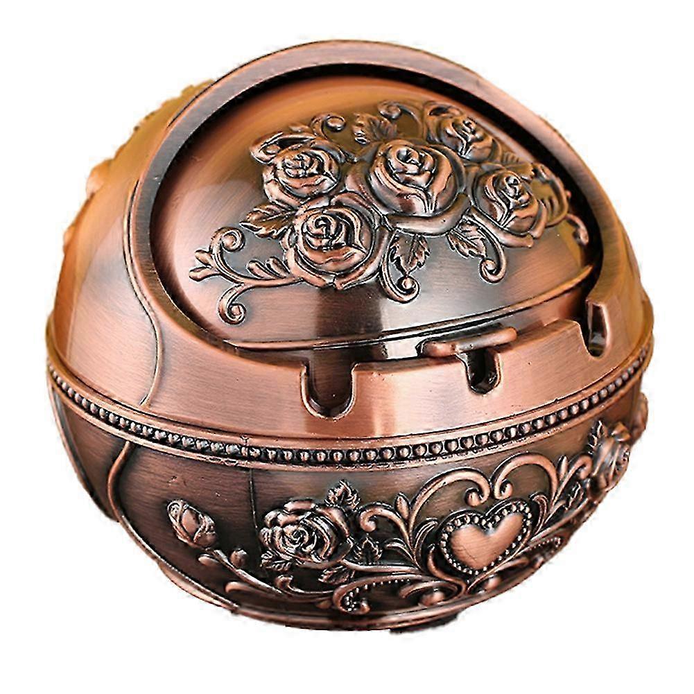 Vintage Windproof Ashtray with Lid Decorative A