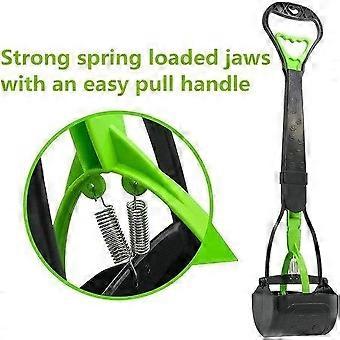 Durable 60CM Green Pooper Scooper for Dogs - Heavy Duty ABS, Long Handle, Easy Grip, Perfect for Large Dogs