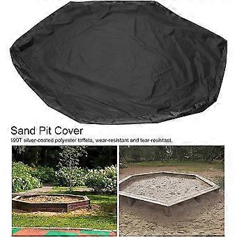 Hexagon Sandpit Cover Waterproof Grey with Drawstring, Sandbox Dust Cover for Outdoor Use