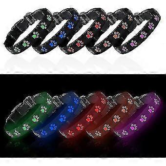 Light Up Dog Collar Rechargeable, Led Dog Collar Light With Long-lasting Battery - Flashing Pvc Leather Dog Collar Lights For The Dark