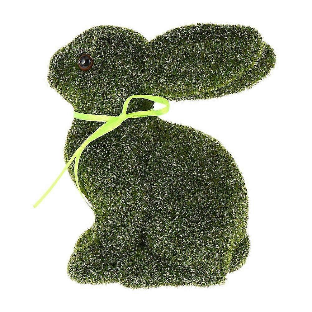 3Pcs Adorable Easter Flocked Creative Bunny Statue Figurine